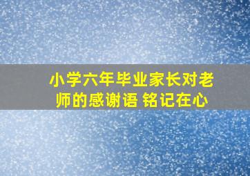 小学六年毕业家长对老师的感谢语 铭记在心